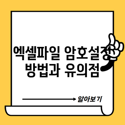 엑셀파일 암호설정 방법과 유의점