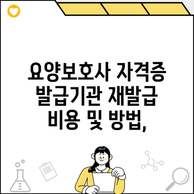 요양보호사 자격증 발급기관 재발급 비용 및 방법,