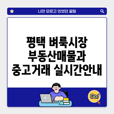 평택 벼룩시장 부동산매물과 중고거래 실시간안내