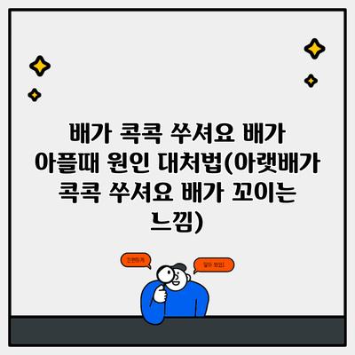 배가 콕콕 쑤셔요 배가 아플때 원인 대처법(아랫배가 콕콕 쑤셔요 배가 꼬이는 느낌)