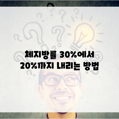 체지방률 30%에서 20%까지 내리는 방법