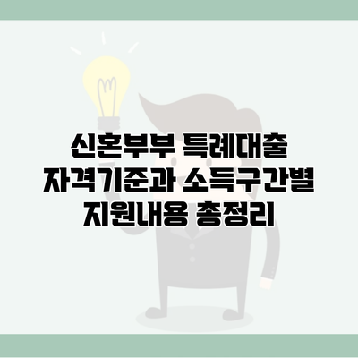 신혼부부 특례대출 자격기준과 소득구간별 지원내용 총정리