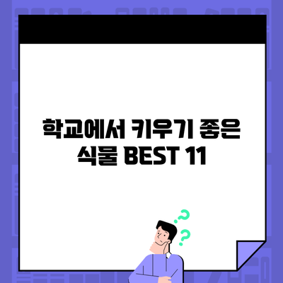 학교에서 키우기 좋은 식물 BEST 11