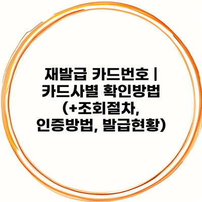 재발급 카드번호 | 카드사별 확인방법 (+조회절차, 인증방법, 발급현황)