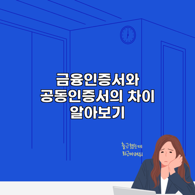 금융인증서와 공동인증서의 차이 알아보기