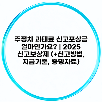 주정차 과태료 신고포상금 얼마인가요? | 2025 신고보상제 (+신고방법, 지급기준, 증빙자료)