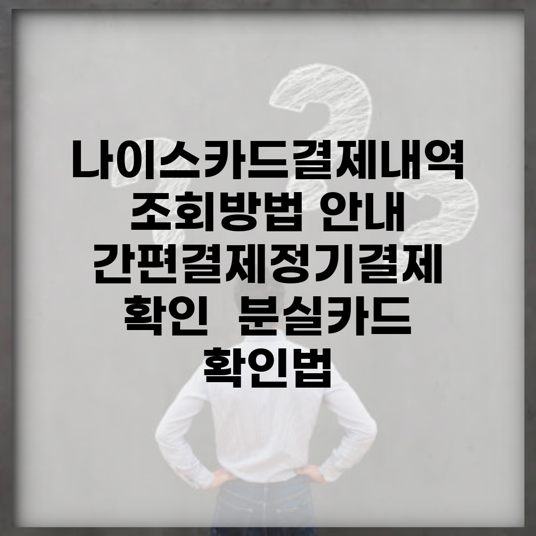 나이스카드결제내역 조회방법 안내 | 간편결제·정기결제 확인 | 분실카드 확인법