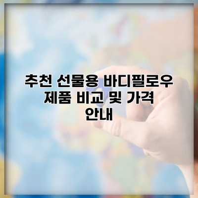추천 선물용 바디필로우 제품 비교 및 가격 안내