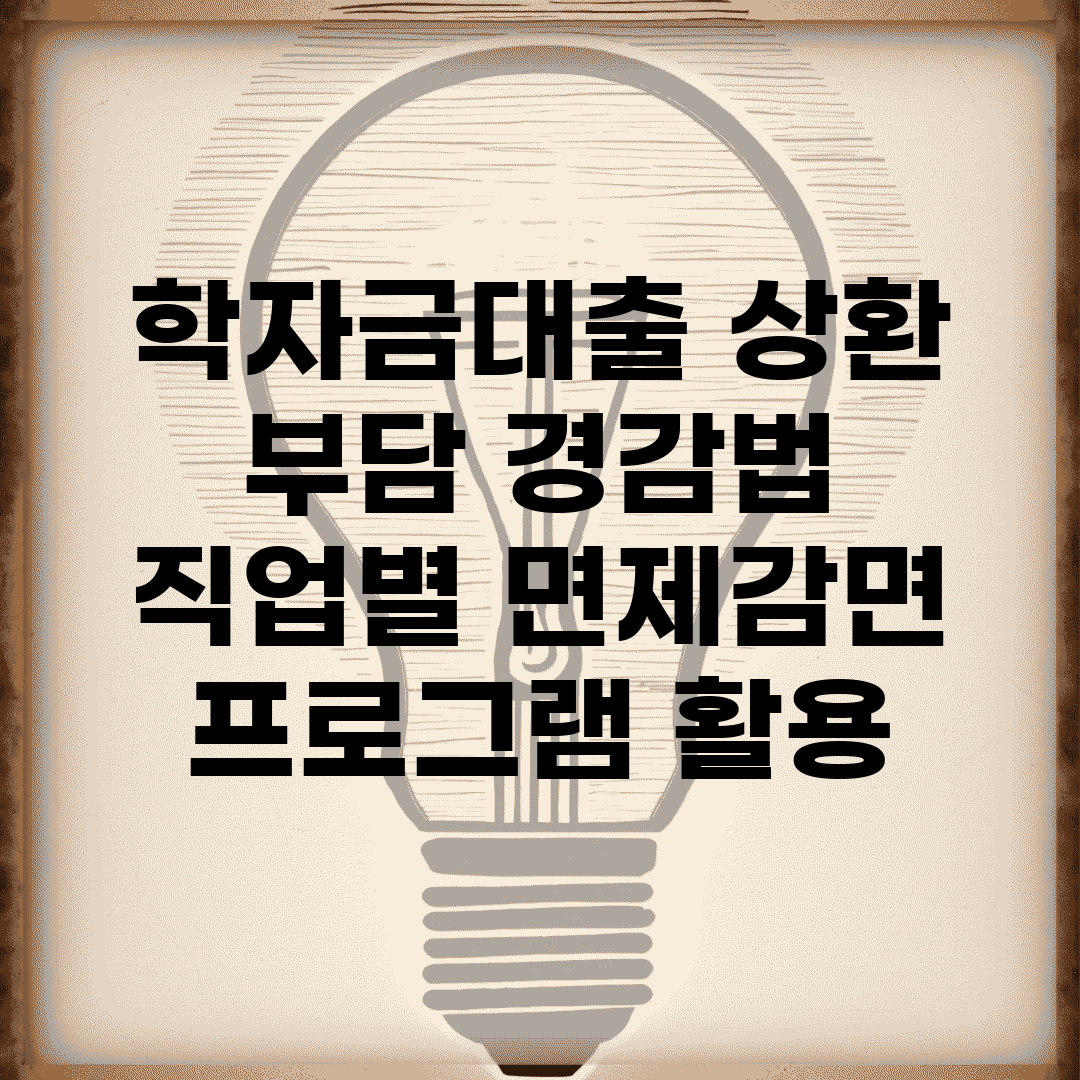 학자금대출 상환 부담 경감법 | 직업별 면제/감면 프로그램 활용