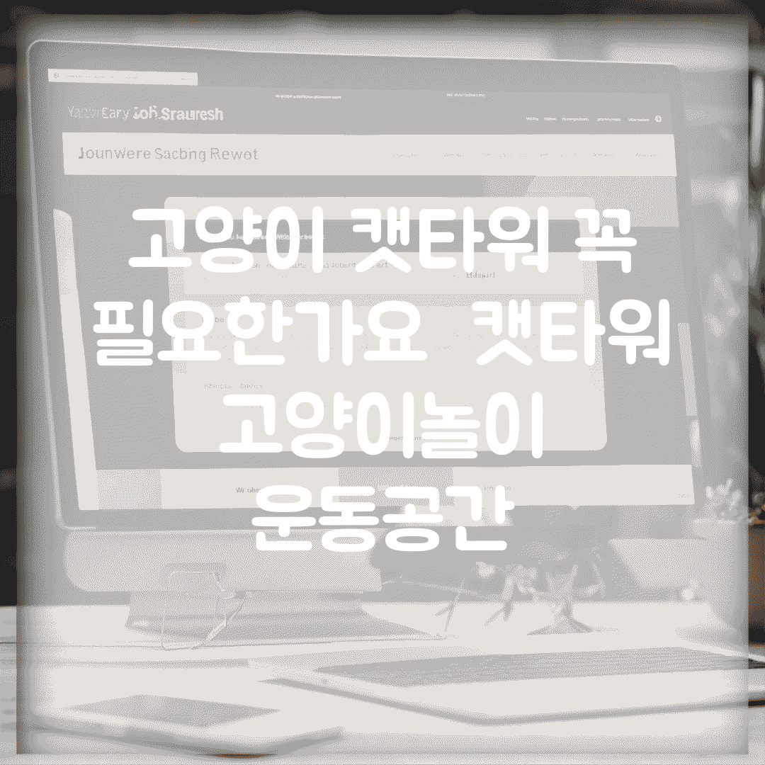 고양이 캣타워 꼭 필요한가요 | 캣타워 | 고양이놀이 | 운동공간