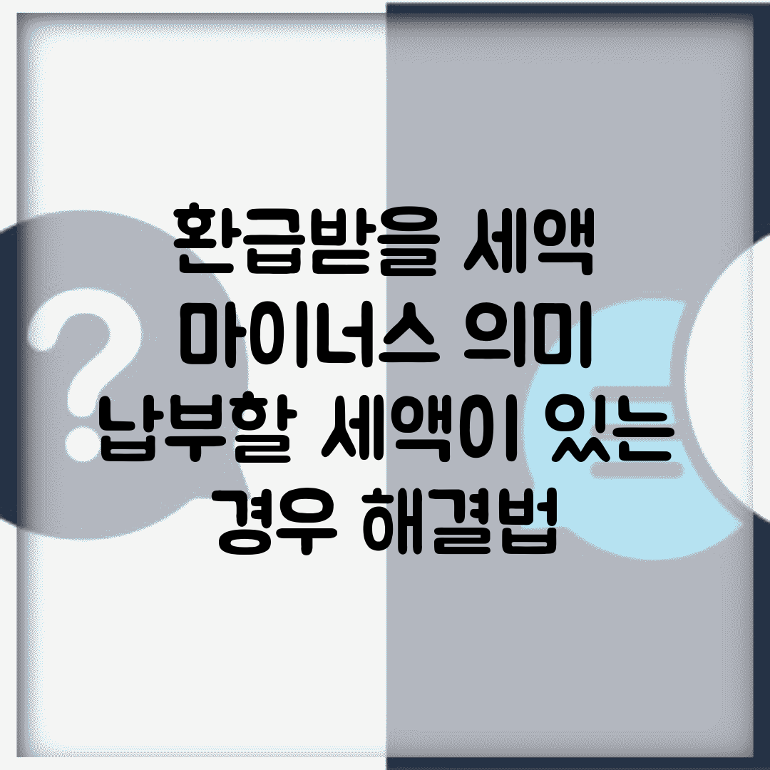 환급받을 세액 마이너스 의미 | 납부할 세액이 있는 경우 해결법