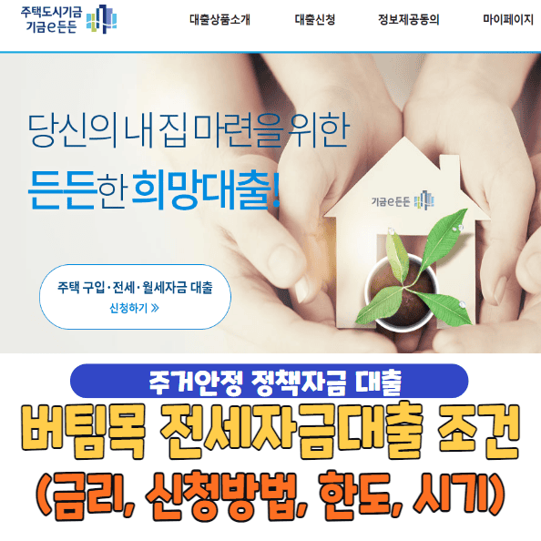 버팀목 전세자금대출 조건 및 금리, 한도