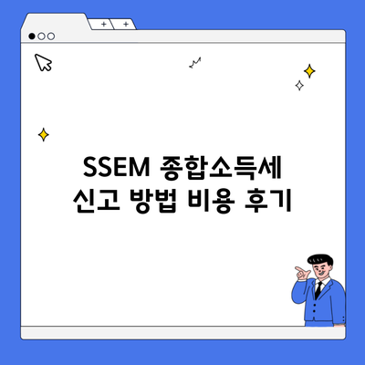 SSEM 종합소득세 신고 방법 비용 후기