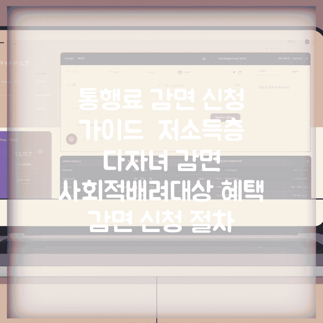 통행료 감면 신청 가이드 | 저소득층 다자녀 감면 | 사회적배려대상 혜택 | 감면 신청 절차