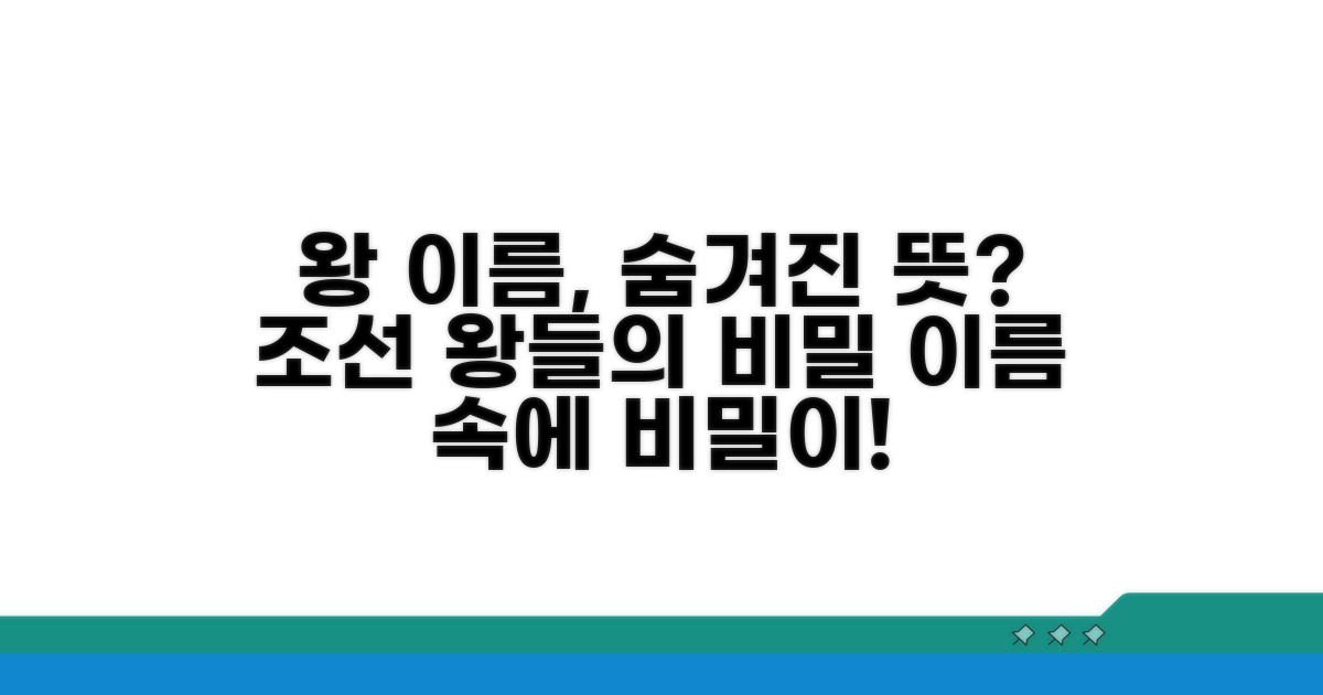 조선 시대 왕 이름의 비밀