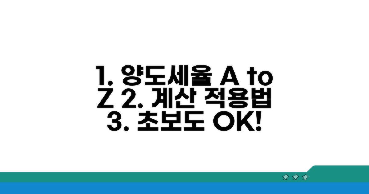 양도세율 계산과 적용 방법 완벽 가이드