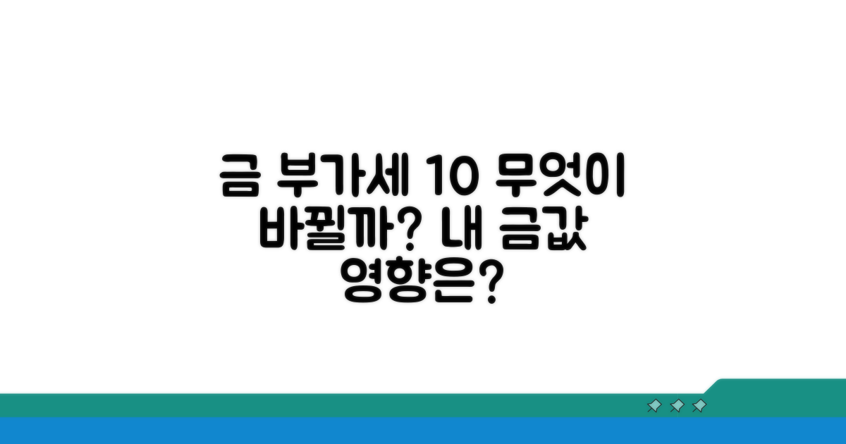 금 부가세 10%, 무엇이 달라지나