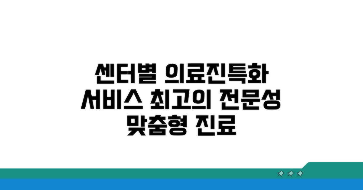 주요 센터별 의료진과 특화 서비스