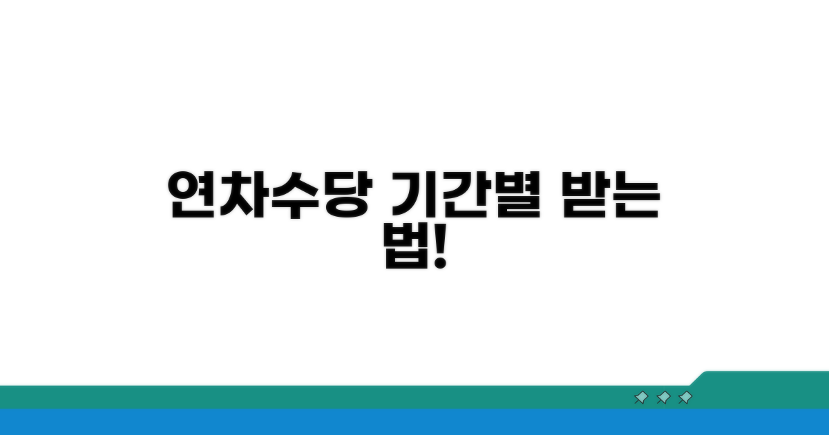근무 기간 따른 연차수당 받는 법