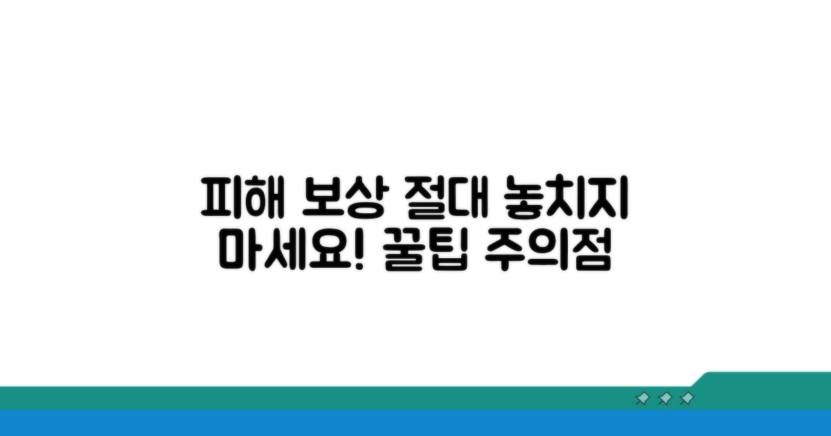 피해 보상 시 주의할 점과 팁