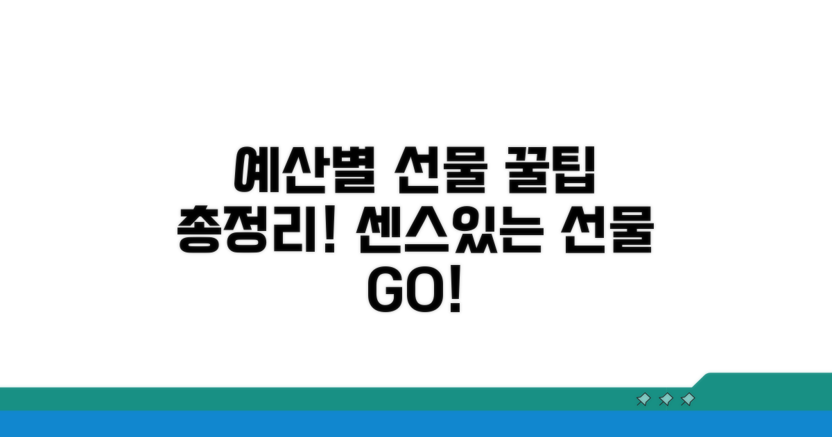 예산별 선물 구매 가이드