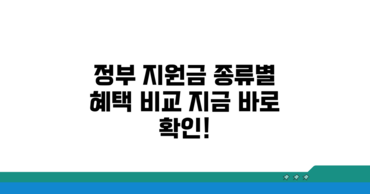 정부 지원사업 종류별 조건과 혜택 비교