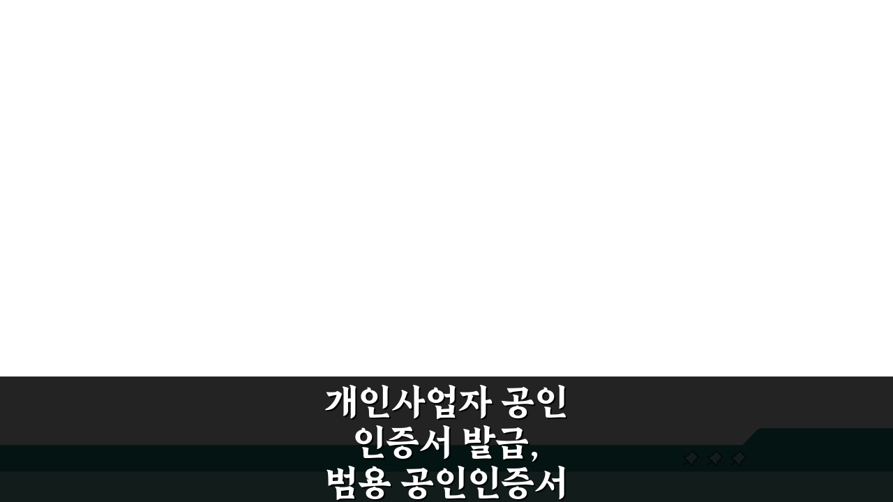 개인사업자 공인인증서 발급, 범용 공인인증서 발급방법 A to Z