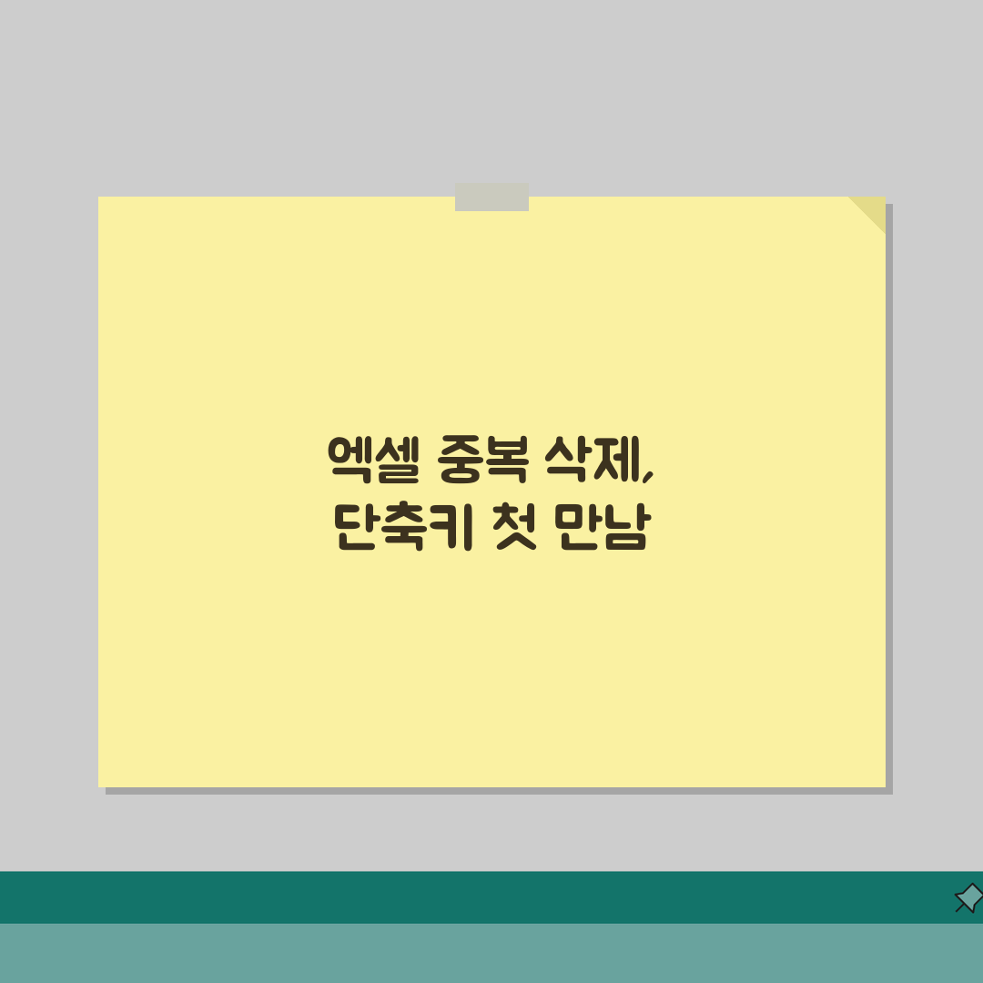 엑셀 중복데이터 일괄삭제 단축키 사용팁 체험기, 진짜 편해요!