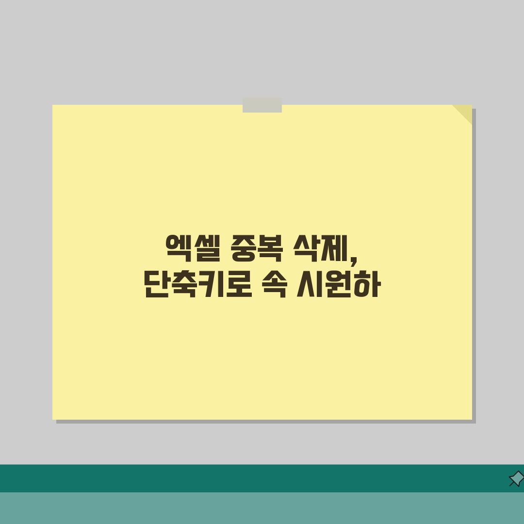 엑셀 중복데이터 일괄삭제 단축키 사용팁 체험기, 진짜 편해요!